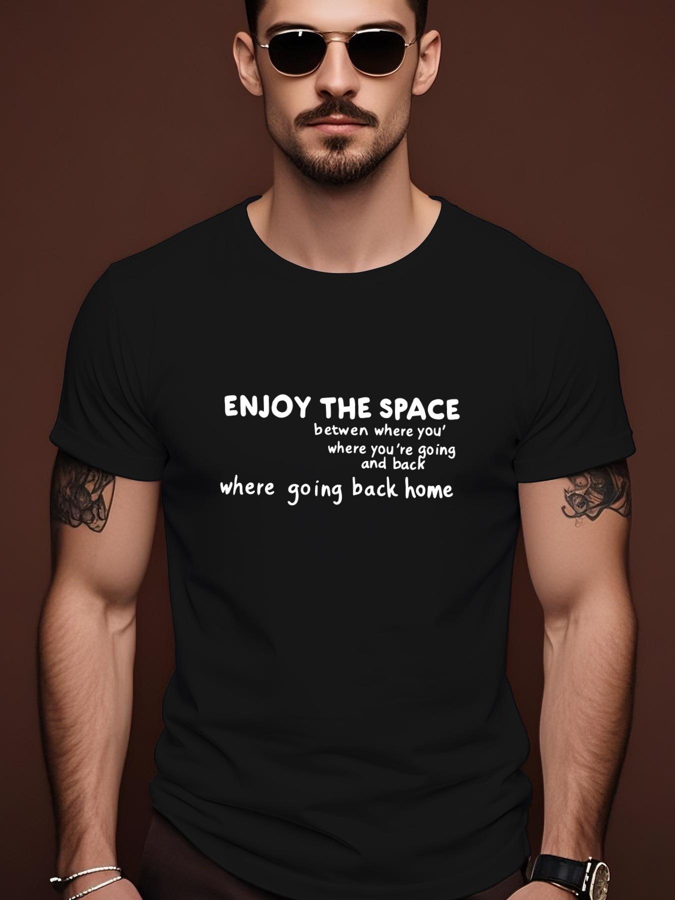 Graphic Tshirt - Enjoy The Space Text Print - Royal Blue ... XXXL
