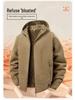 Men's Double-Sided Fleece Jacket: Extra Thick, Hooded, Casual, Fleece-Lined for Warmth - Ideal for Autumn and Winter.