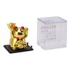 2in Solar Powered Waving Arm Lucky Cat Ornament Welcoming Waving Hand Wealth Fortune Cat Gold
