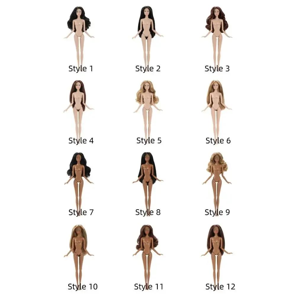 Menina Europeia Supermodelo Pele Escura Cabelo Cacheado Nude 16 Modelos Vestir Figura de Ação 32cm Corpo DIY