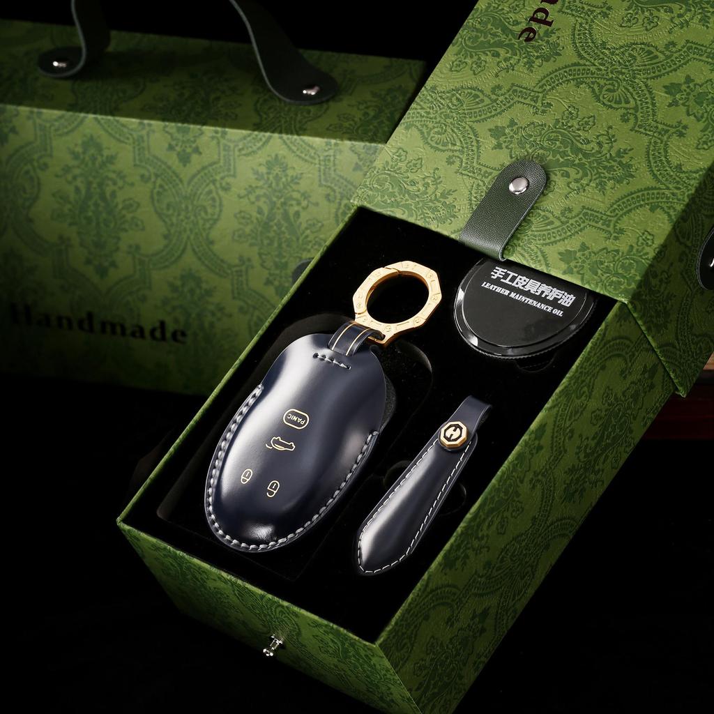 Ručně šitá sada kožených pouzder na klíče z pravé kůže pro Bentley Bentayga, Flying Spur, Continental GT