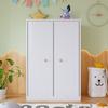 Small Wardrobe with Rail, 2-Door Wardrobe, Bedroom, Living Room, Children's Wardrobe, MDF, White