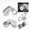 40x 25mm LED Luminous Foldable Magnifier Portable Handheld Metal Jewelry Magnifying Glass With Led