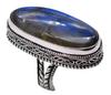Labradorite Natural Gemstone Antique Silver Plated Ring US Size-7.25 A 464