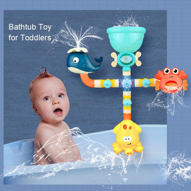 Modular Water Pipe Spray Bath Toy With Adjustable Shower Head Attachment For Babies & Toddlers