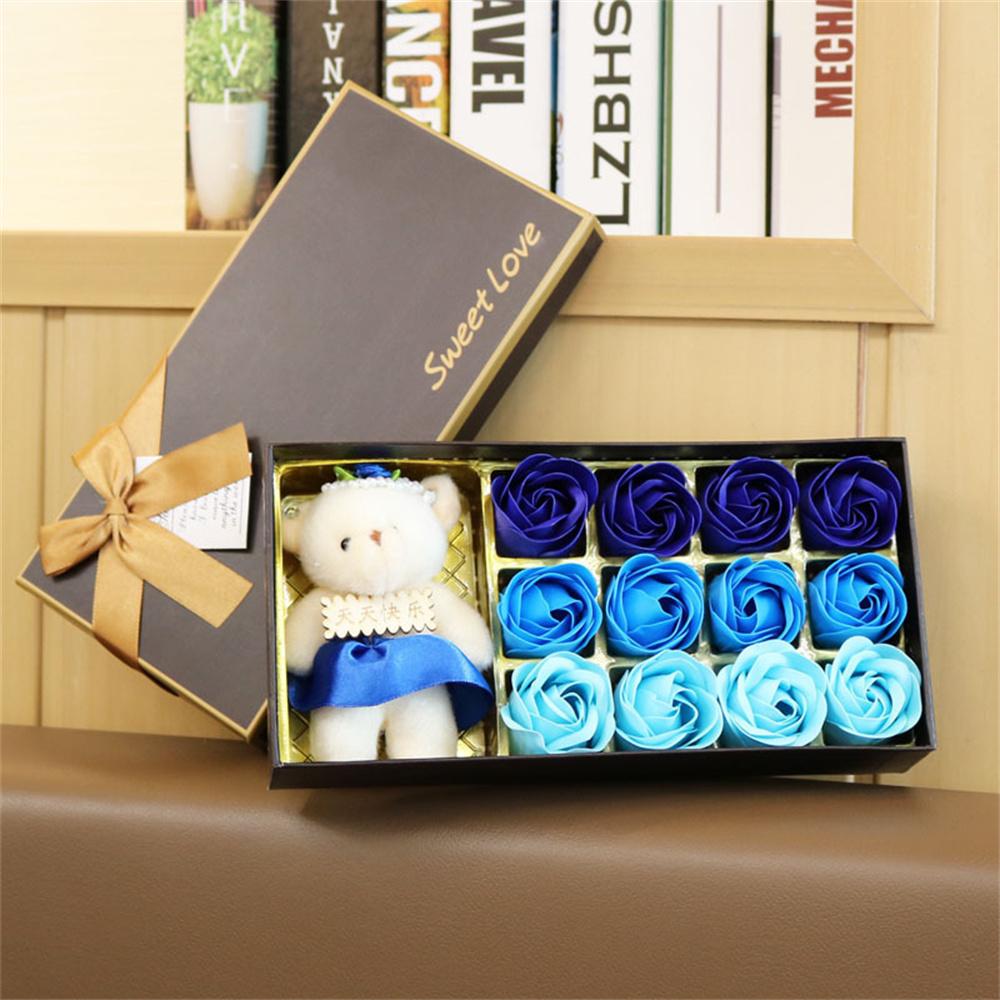 Bouquet 12pcs Artificial Flowers Soap Flower Boxed Flower Gift For Celebration Romantic Occasions Valentine'S Day