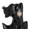 Vintage Metal Pendant Flower Earrings for Women Vacation Stages and Music Festivals Fashion Ethnic Daisy Drop Ear Jewelry Hot Sale Party Gift