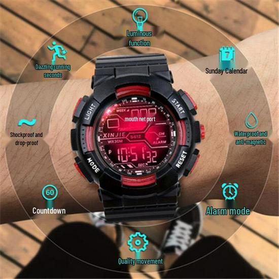 30m Waterproof LED Sports Watch - Minimalist & Trendy for Men & Students