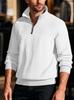 Men S Casual Vintage Half Zip Knit Sweater Loose Fit Long Sleeve Pullover