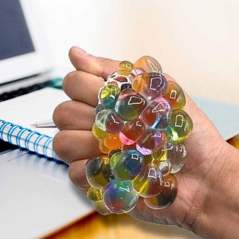 1PCS Mini Squish Stress Balls Set Rainbow Squeeze Ball TPR Toy Sensory Fidget Toy Durable Soft Elastic Hand Sports Stretch Ball