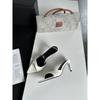 European and American New Simple One word High Heels Sexy Pointed Thin Heels Cool Slippers