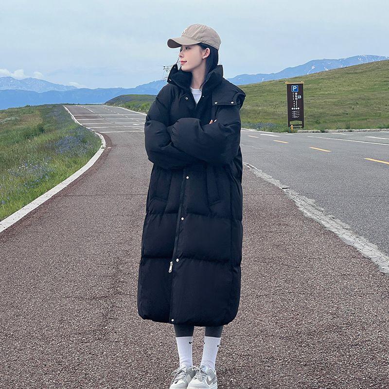Thickened Bread Coat Solid-colored Cotton-padded Jacket for Women Loose Mid-length Korean-style Down Jacket for Women Winter Coat Cotton-padded Jacket