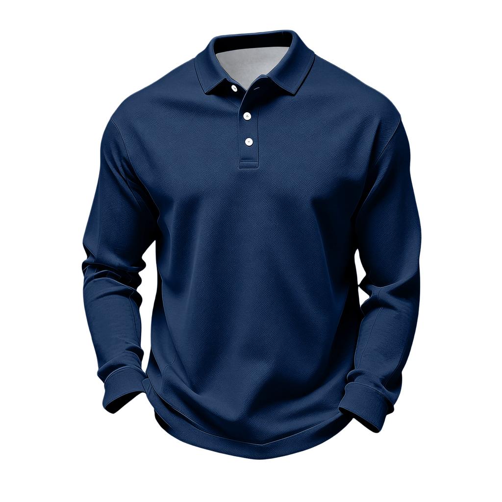 Men's Long Sleeve Golf Polo Shirt Casual Breathable Quick Dry Mesh Fabric Lightweight Comfortable Fit Sportswear