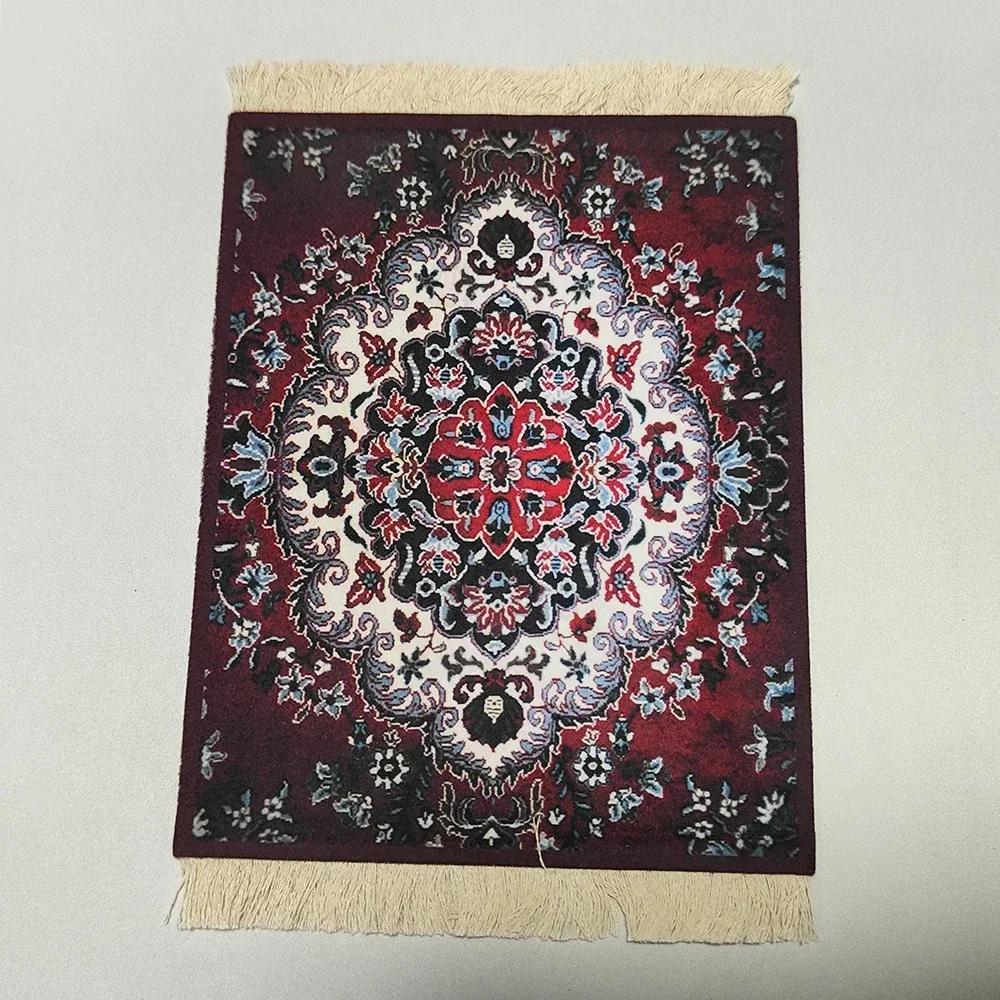 Woven flower Persian carpet small coaster retro style rubber non-slip computer mats wholesale merchants cheap mouse pad desk mat