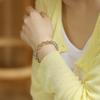 Natural Green Ghost Bracelet Simple 14K Pack Gold Strawberry Crystal Citrine Green Crystal Bracelet Women