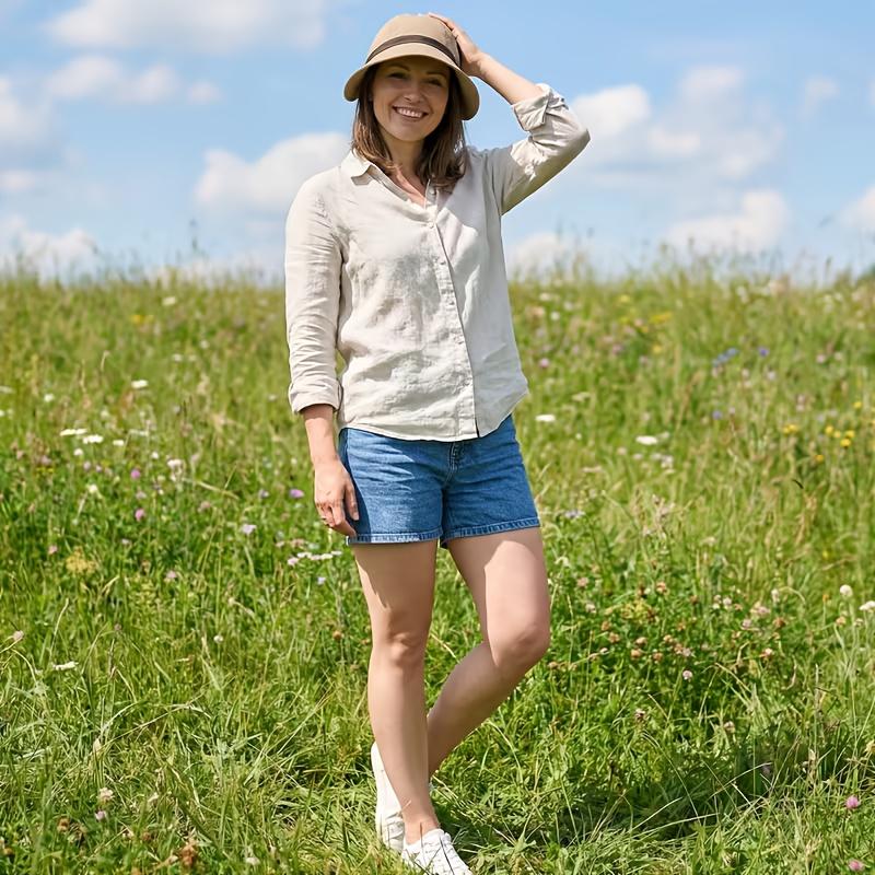 1Pc Women'S Lightweight Foldable Baseball Cap With Adjustable Wide Brim: A Versatile Fashion Accessory For Everyday Casual Wear