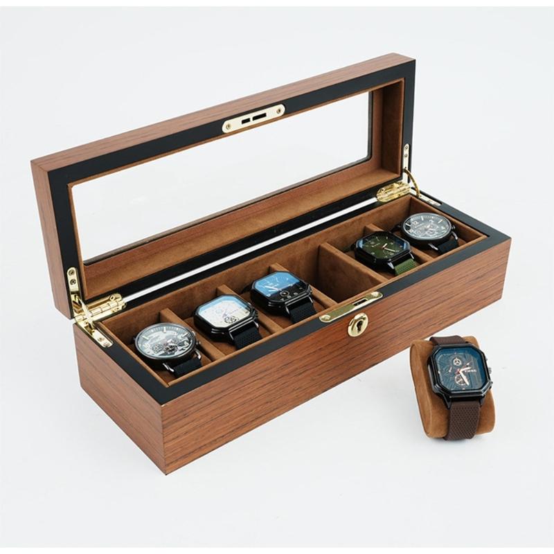 Elegant Wooden Watch Box With Soft Lining And Visible Top Holds 6 10 Or 12 Timepieces Minimalist Watch Organizers