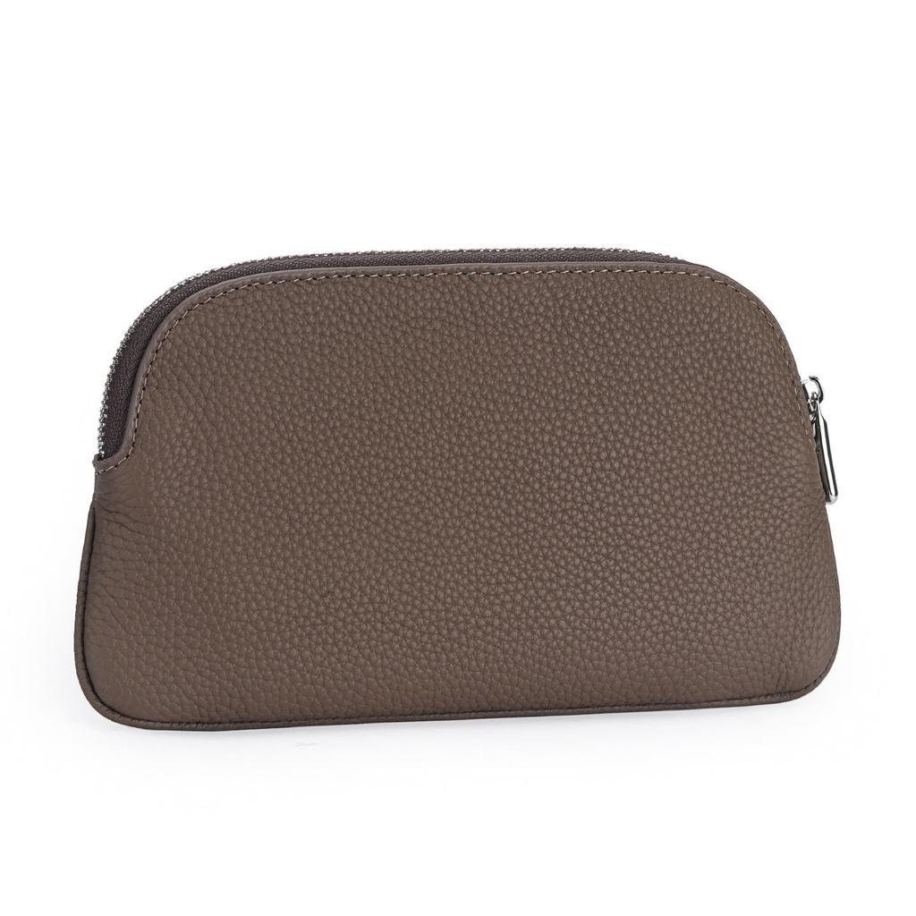 Women's Genuine Cowhide Leather Long Wallet with Phone Holder and Zipper