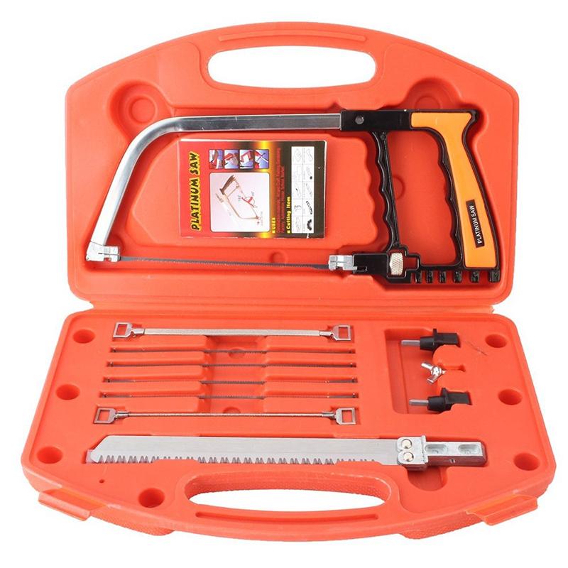 

12Pcs Multi-Purpose Hand Saw Kit Hacksaw Woodworking Tools Universal saw/red plastic box/600G#1