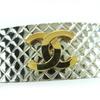 Great CHANEL Hair Accessory COCO Mark Valletta Silver Gold Metal Women 98P Used