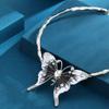 Tide Spice Girl Warning Sweet Cool Crystal Butterfly Necklace Niche Light Luxury Design Choker Neck Chain Collarbone Chain Female