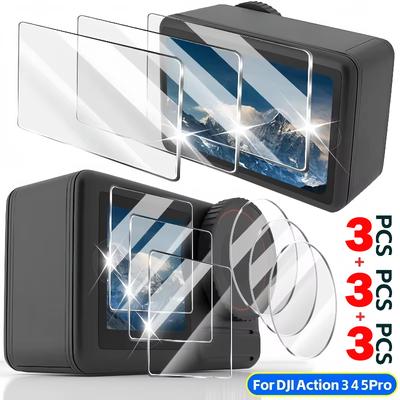 6in1 HD Screen Protector for DJI Osmo Action 5 Pro Action 4 3 Ultra-Clear Tempered Glass Camera Lens Protective Film Accessories