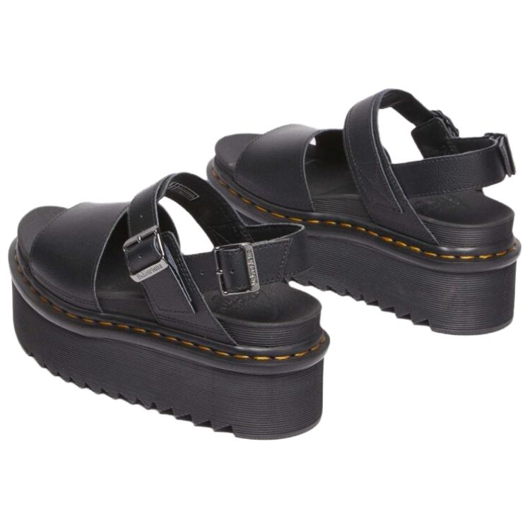 Dr. Martens Voss Leder Mode Trend Einriemen Sandalen 4,5cm Herren Sandalen Schwarz 31537001