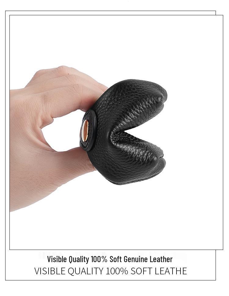 Urocza japońska i koreańska mini portmonetka ze skóry bydlęcej na monety, słuchawki, szminkę i klucze