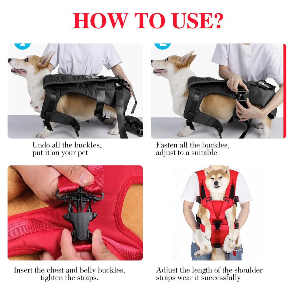 Hunde-Fronttrage-Rucksack, Verstellbarer Hunde-Brusttrage-Rucksack, Hunderucksack für kleine Hunde & Katzen Wandern Camping Reisen