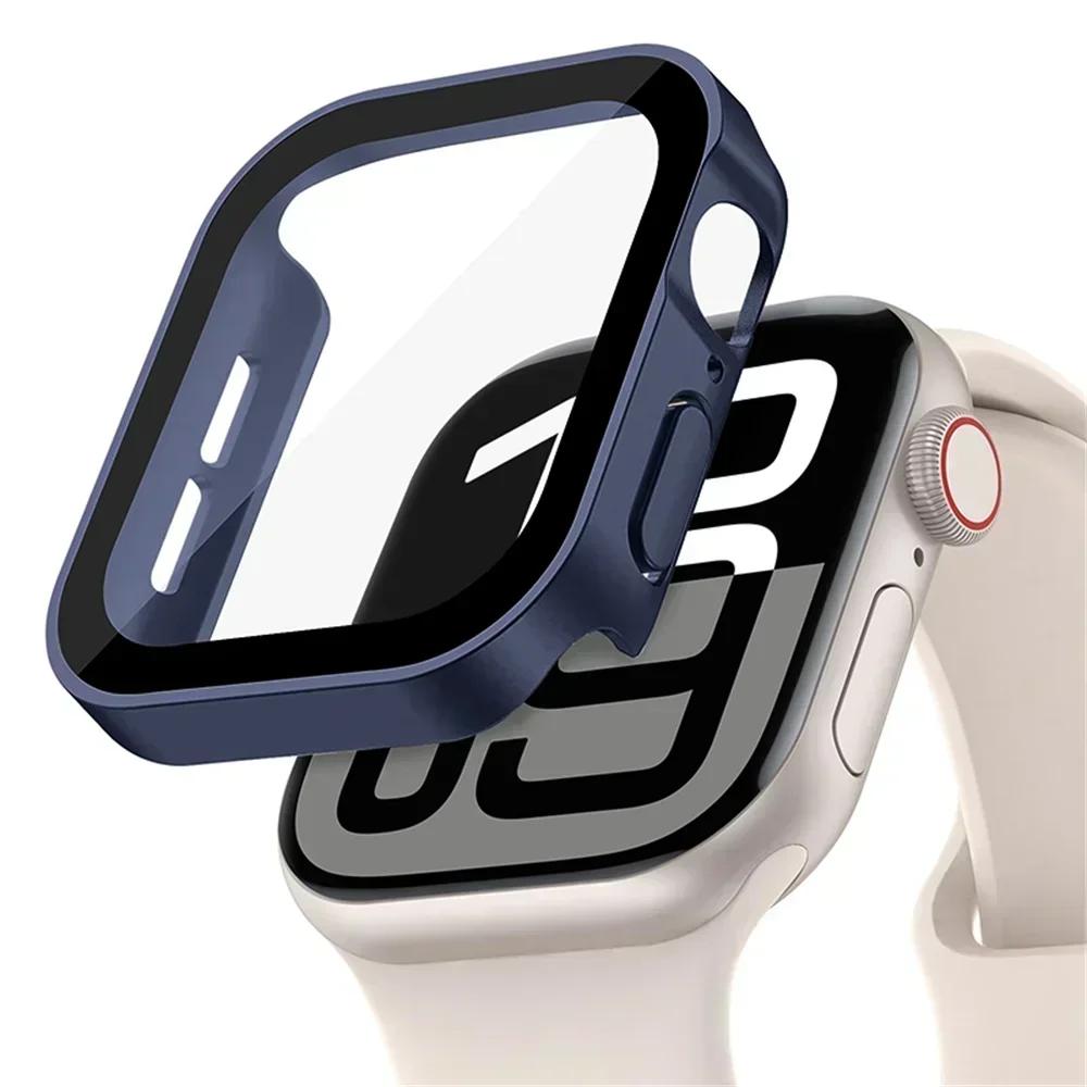 Tempered Glass Cover for Apple Watch Case 46mm 42mm 45mm 41-44-40mm Screen Protector Series 10 7 8 9 SE 5 6 4 IWatch Accessories