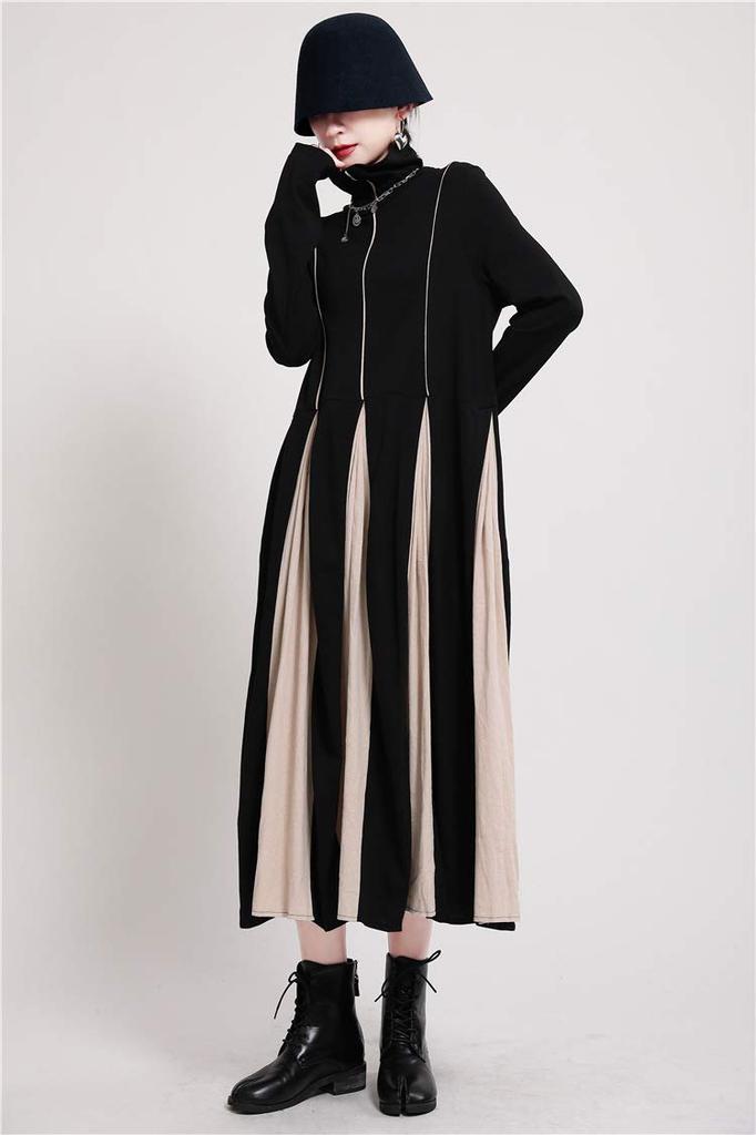 Long Long Inner One [Mouhoukyo] Women's Dress, Sleeve, Figure-Flattening, Slimming, Dress, Fall/Winter (Color shown, Size)
