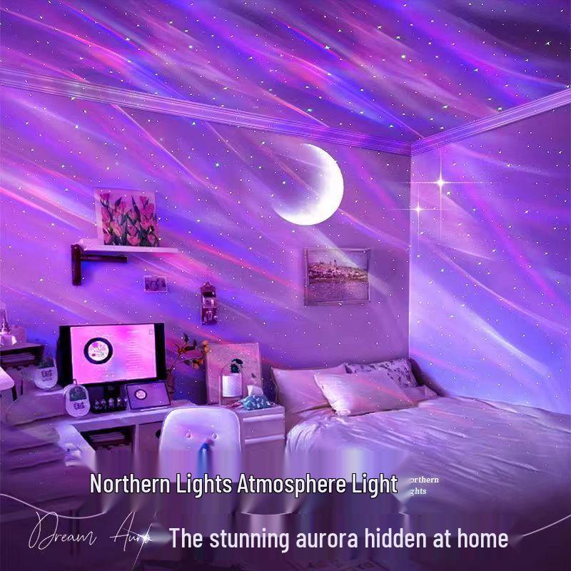 Bluetooth Aurora Projektor: Sternenhimmel & Wasserwellen Laserlicht für Schlafzimmeratmosphäre
