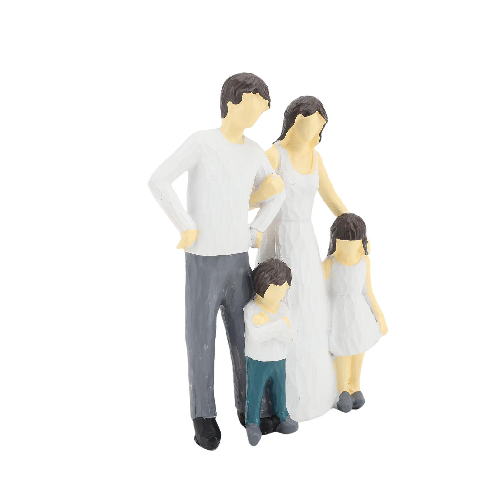 Hars Familie Beeldjes Makkelijk Schoon te Maken Artistiek Levensgetrouw Ouders Kinderen Beeld Ornament voor Huis Boekenplank Tafelblad Decoratie