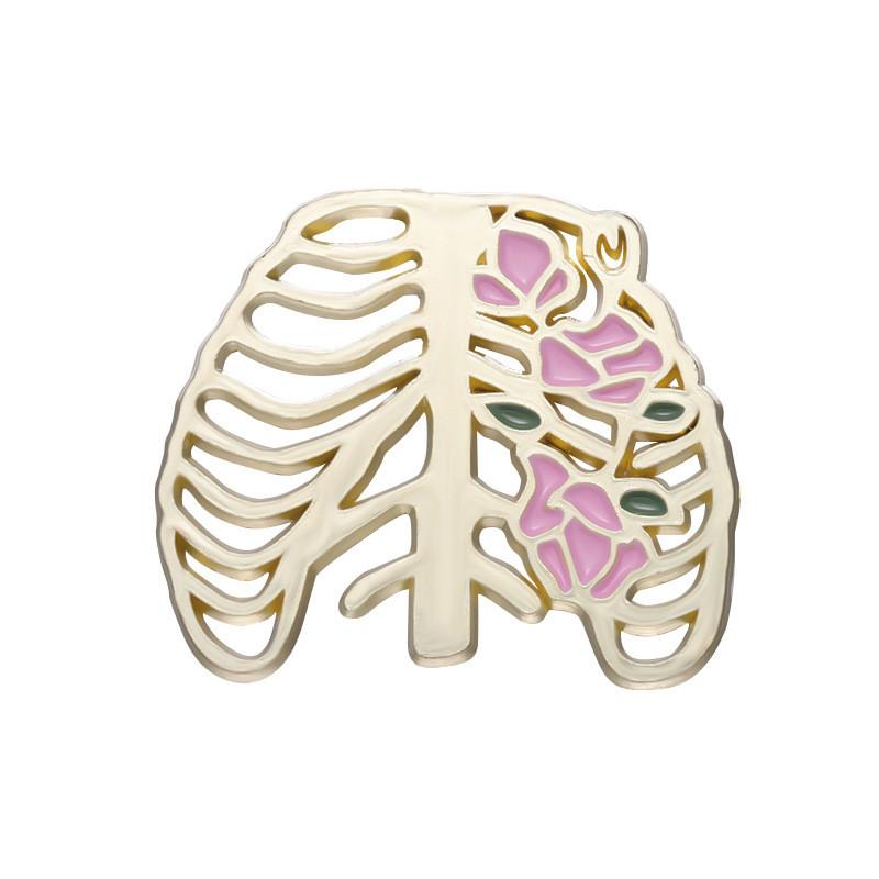 Contemporary Organ Human Design Brooch Heart And Brain Shape Stylish Metal Pin