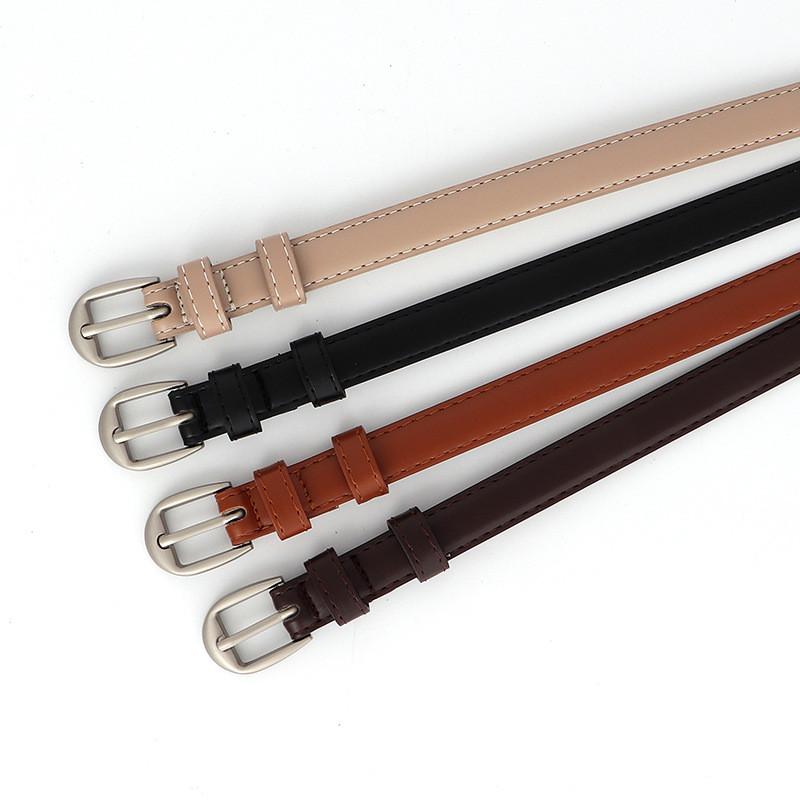 Trendy Simple Retro Silver Buckle Women Slim Waist Belt Casual And Versatile