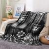 1PC Black white animals Print Flannel Blanket, High quality Comfortable for All Seasons, Home Decor, Warmth and Comfort