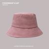 Solid color bucket hat for men and women four seasons versatile big eaves sunshade basin hat outdoor UV protection face small sunscreen hat