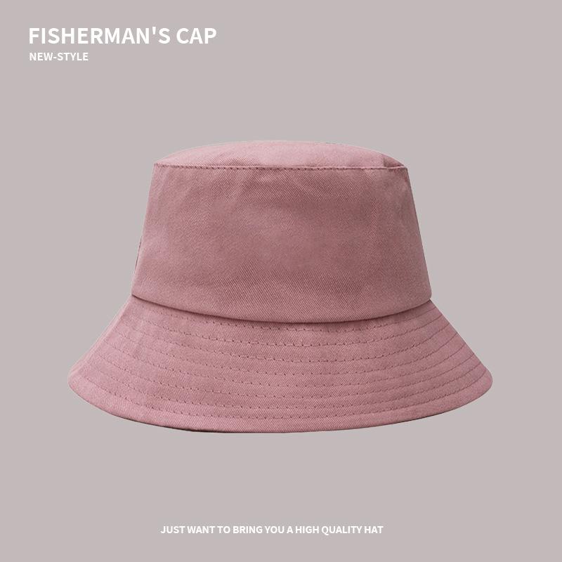 Solid color bucket hat for men and women four seasons versatile big eaves sunshade basin hat outdoor UV protection face small sunscreen hat