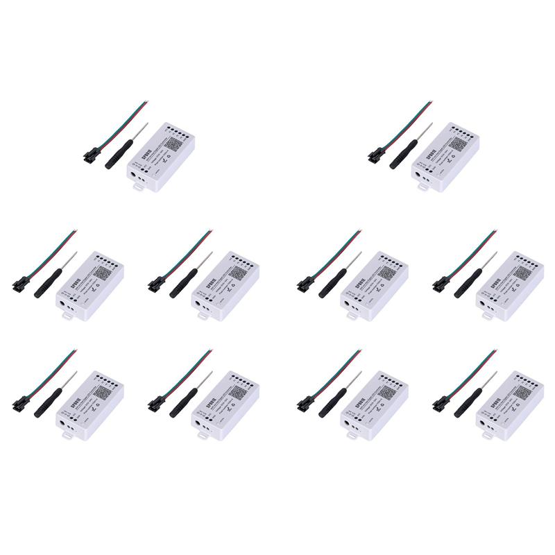 

ABJI-10X SP801E Wifi Art-Net LED Controller LED Matrix Panel Module WS2812B WS2811 Light Strip Wireless Control DC5-24V білий
