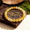 Festive Gifts Yellow Crackle Quartz Beaded Bracelet Warm Fashion Jewelry For Men And Women Daily Wear Simple Versatile Accessory