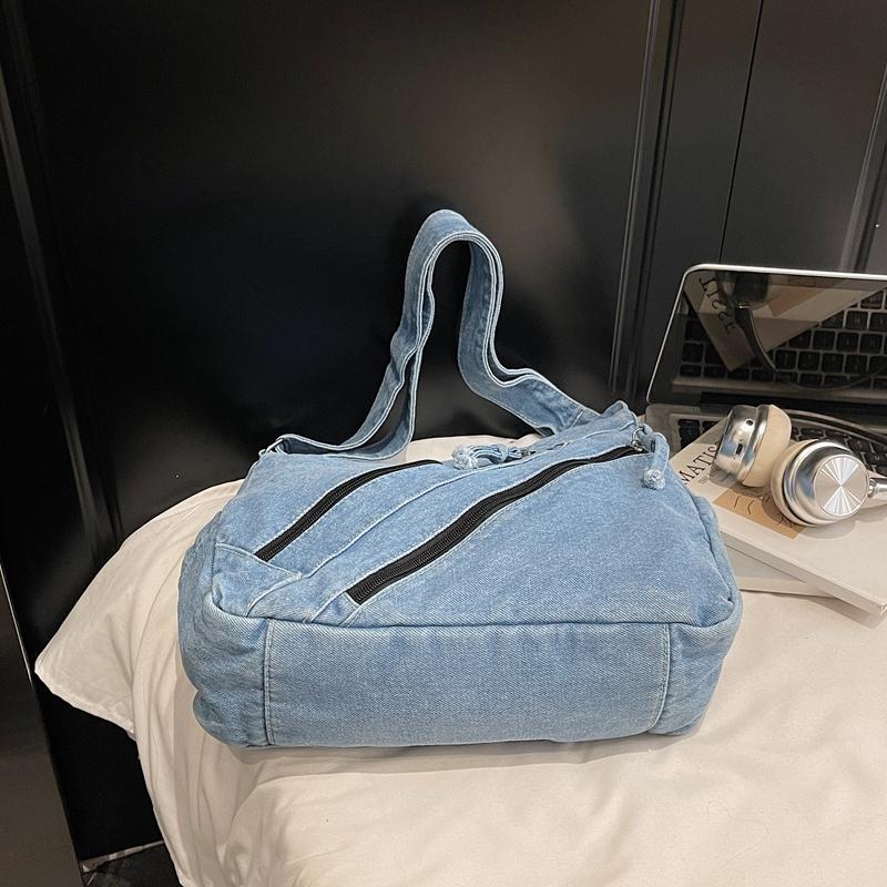 Women's Multi-Pocket Large Capacity Denim Bag Shoulder Crossbody Bag