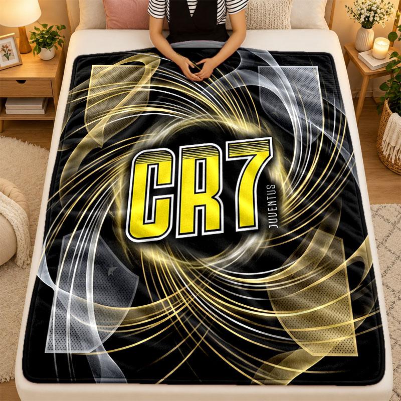 Flannel BlanketCristiano Ronaldo Warm Soft Throw Blanket for Indoor Sofa Bed Living Room Use