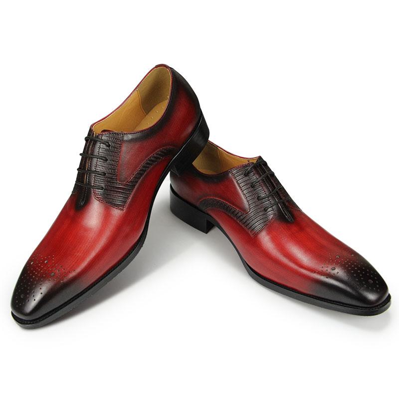 Fashion Handmade Leather Shoes Men's Derby Shoes High-end Leather Pointed Toe Shoes Wedding Business Formal Casual Trendy Shoes
