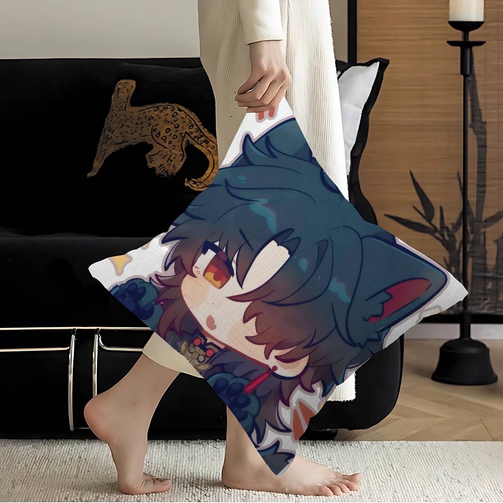Honkai Star Rail Character Blade Cushion Cover Polyester Sofa Cushions Decorative Throw Pillows Home Decoration Pillowcover