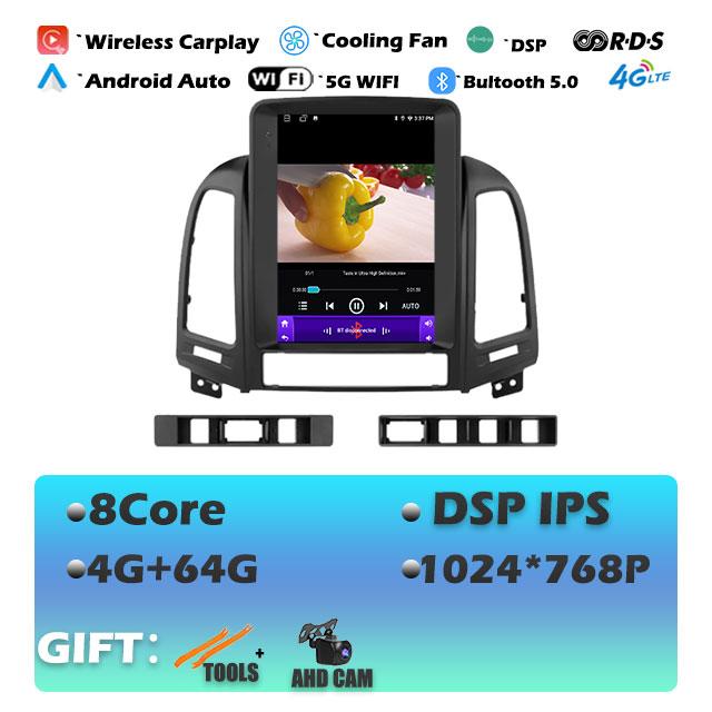 9.7'' For Hyundai Santa Fe 2 2006-2012 Carplay Android14 Car Radio Multimedia Video Player Navigaion Head Unit Stereo Audio