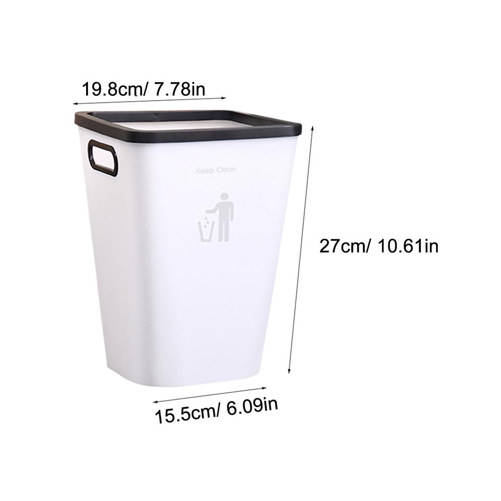 Small Household Trash Can Plastic Waste Paper Basket for Study Kitchen Living Room Toilet Compact Elegant Design Garbage