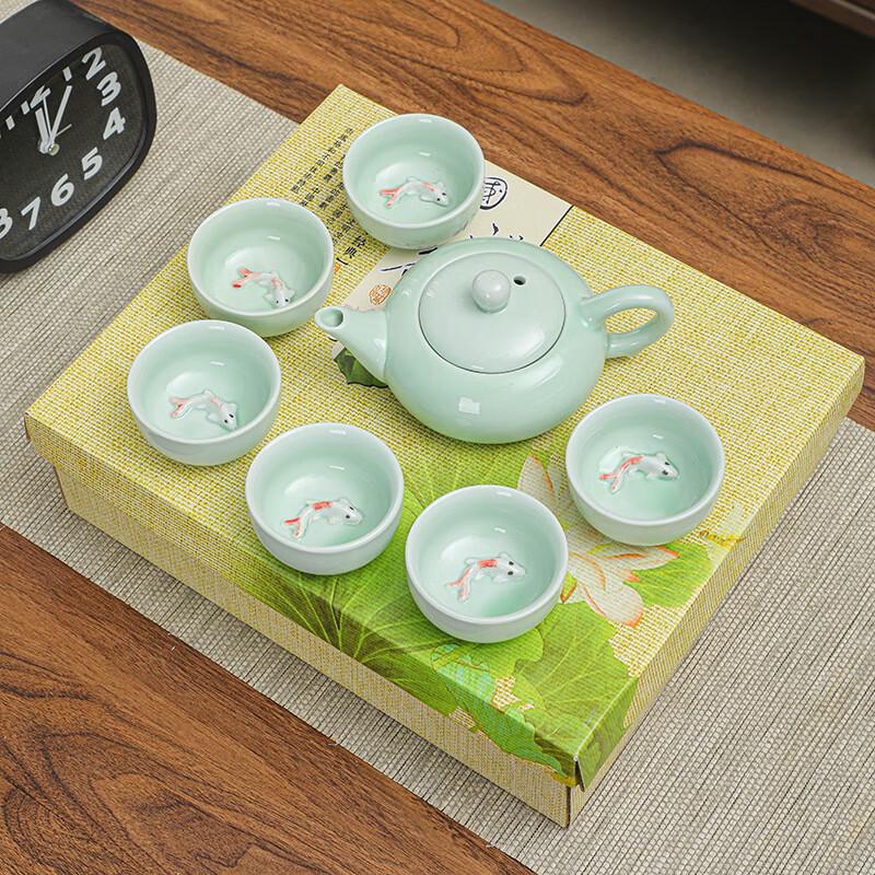 Китайский селадоновый портативный подарочный набор для чая кунг-фу