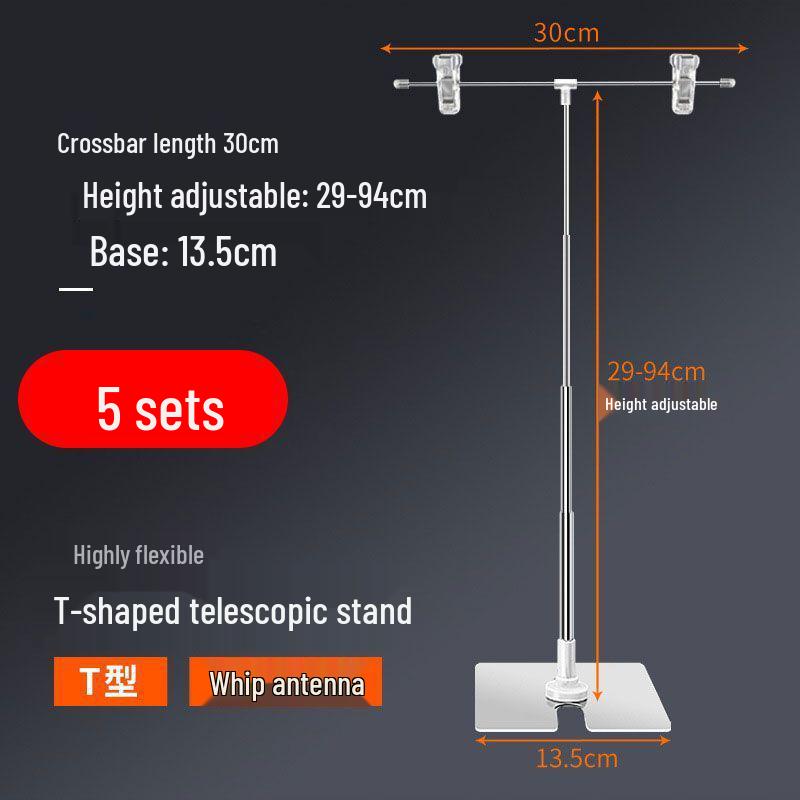 Stainless Steel T-Shaped Retractable Desktop Poster Display Stand