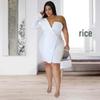 N7629 Women's Off-Shoulder Long Sleeve Bodycon Dress