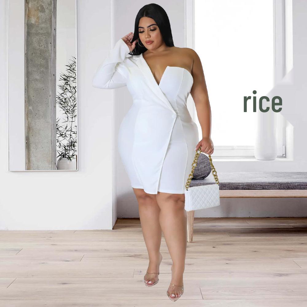 N7629 Women's Off-Shoulder Long Sleeve Bodycon Dress